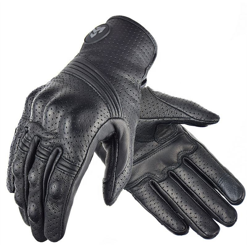 Real Leather Motorcycle Riding Gloves