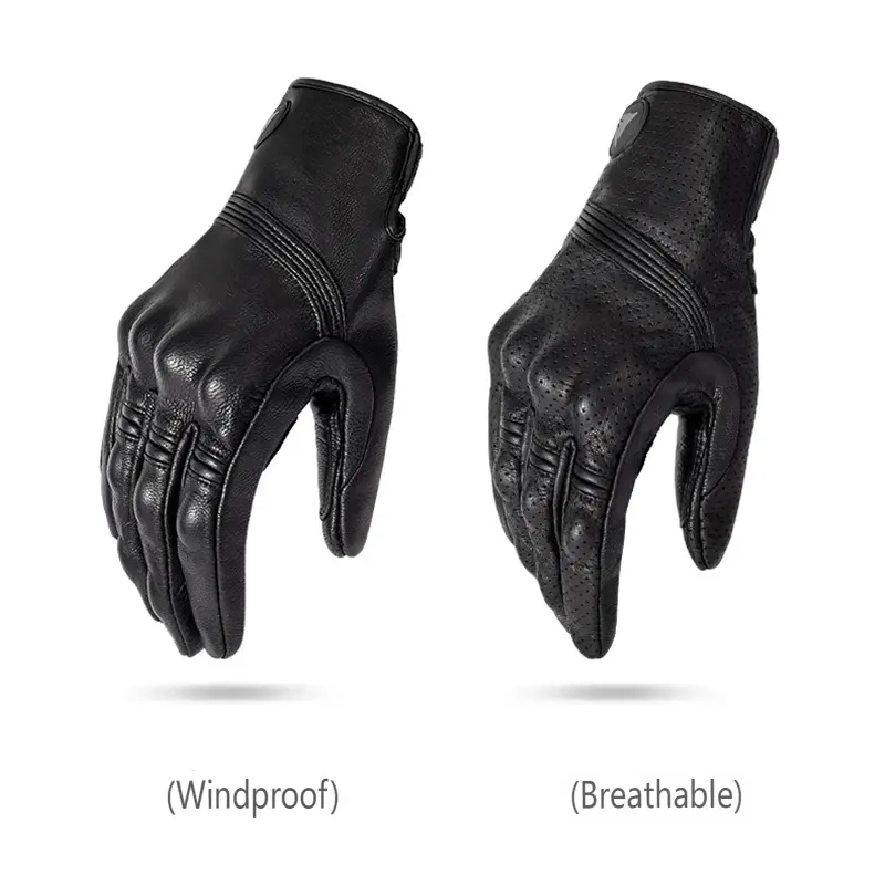 Genuine Leather Motorcycle Gloves Carbon Protect Motorbike Gloves Off-road full finger dirt bike racing gloves