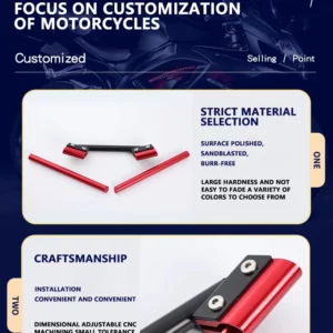 Detail-03 22mm Motorcycle Handlebars Adjustable Hollow Bars Universal Modified Clip Ons for Retrofit/Upgrade