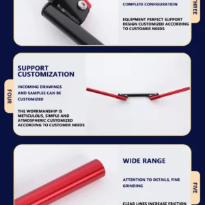Detail-04 22mm Motorcycle Handlebars Adjustable Hollow Bars Universal Modified Clip Ons for Retrofit/Upgrade