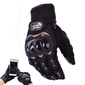 Three Color Designs Breathable Fully Finger Durable Motorcycle Glove