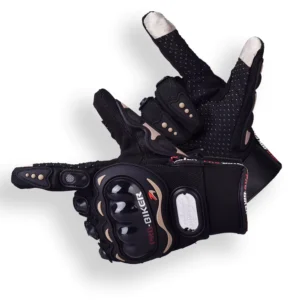 Three Color Designs Breathable Fully Finger Durable Motorcycle Glove