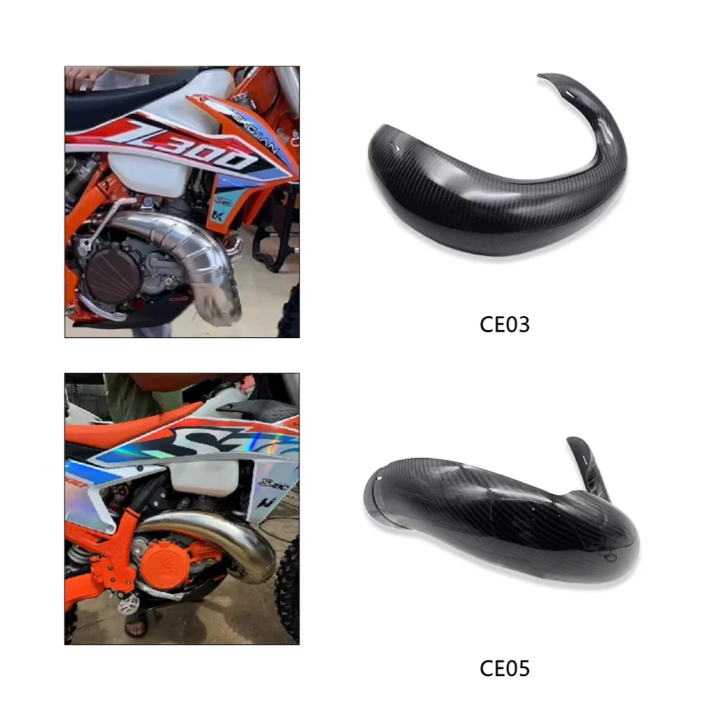 2 Stroke Dirt Bike Motorcycle Z300 Carbon Fiber Exhaust Cover Guard Protection,carbon fiber exhaust cover for Z300 motorcycle