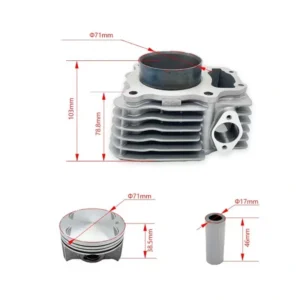 Engine Parts 71mm cylinder kit for YB250R Motorcycle, Block Piston Ring Gasket for YB250R,Engine Rebuild Kit 250cc