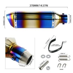 Grilled Blue-02-Grilled Blue-02 Motorcycle Exhaust Muffler, 1.5-2" Universal Motorcycle Muffler Delete,Removable DB Killer for Street