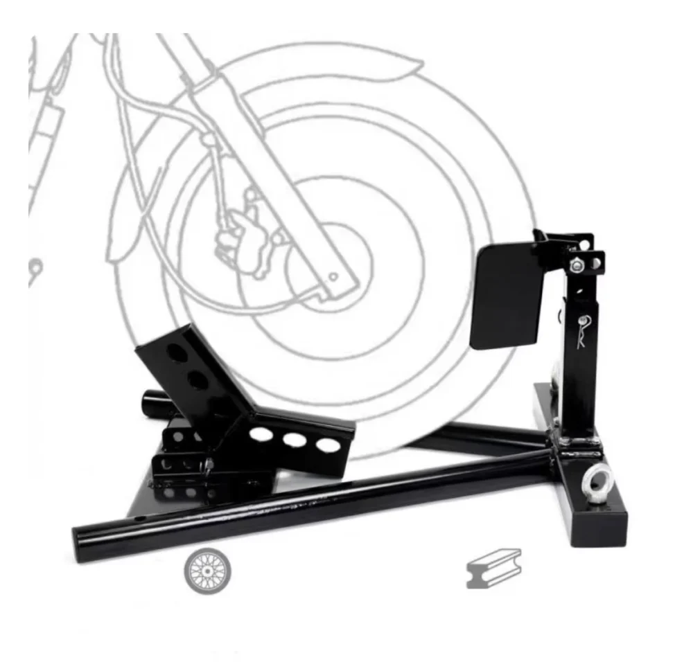 Motorcycle Stand Wheel Chock, Universal Adjustable Motorcycle Front Wheel Chock Stand for Garage Storage Transport 17" to 21" Wheels